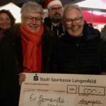 Spendenübergabe auf dem Weihnachtsmarkt