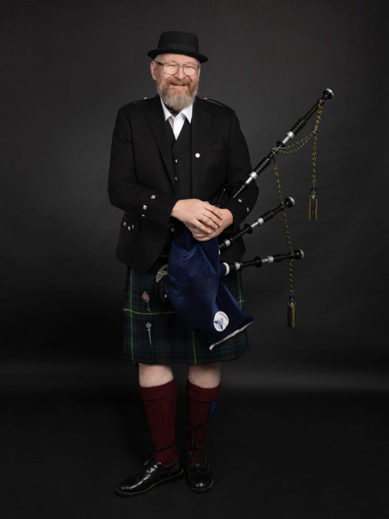 Dirk Feser mit Dudelsack